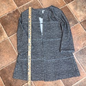 CABI Women's Blazer Jacket Medium Spring the Times Long Striped Grey NWOT